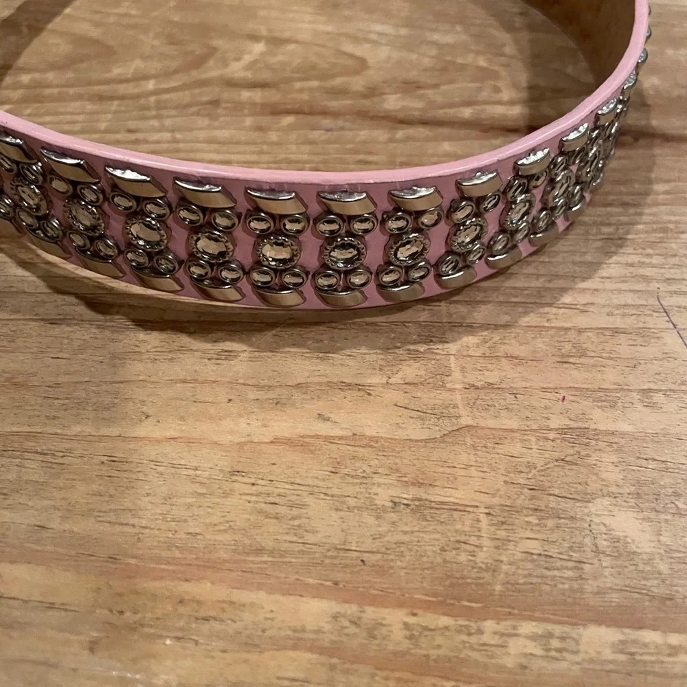 Like New Women’s Pink Silver Studded Rhinestone Belt Barbiecore Western Boho